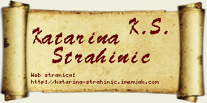 Katarina Strahinić vizit kartica